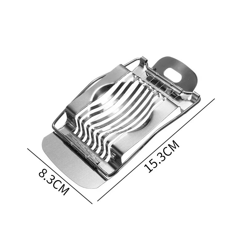 Daugiafunkcis nerūdijančio plieno kiaušinių pjaustytuvas kietai virtiems kiaušiniams.