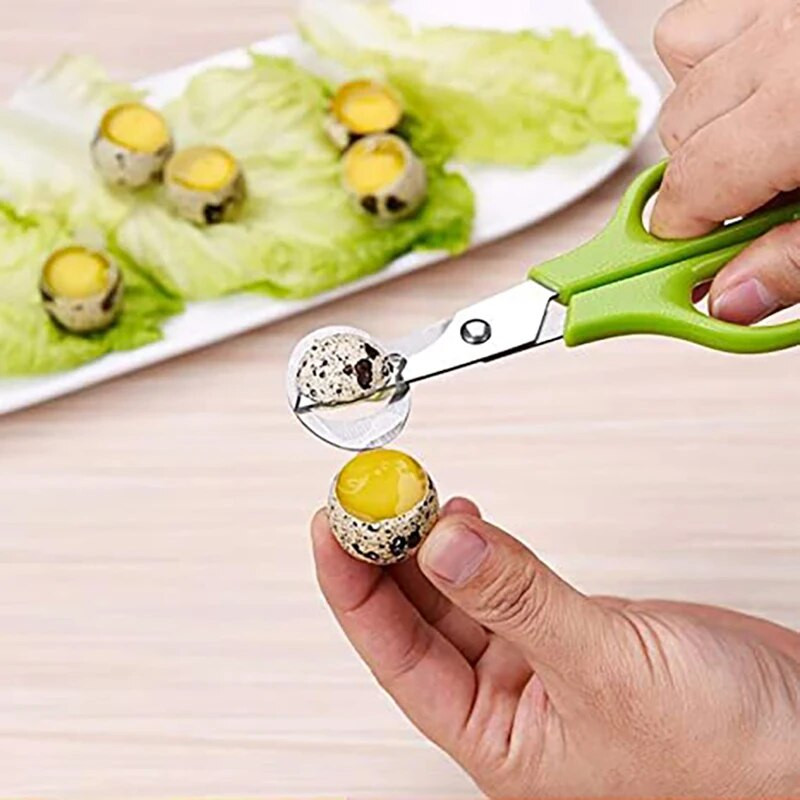 Putpelių kiaušinių žirklės paukščių kiaušinių žirklės nerūdijančio plieno kiaušinių pjaustytuvai kiaušinių lukštų pjaustytuvai kiaušinių atidarytuvai virtuvės rankiniai įrankiai žirklės