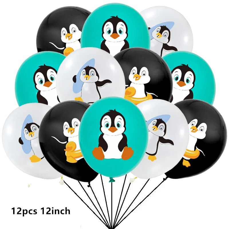 12 бр./лот пингвин балони 12 инча анимационно животно черно бели латексови балони Честит рожден ден Декорации за парти Детски играчки момче момиче