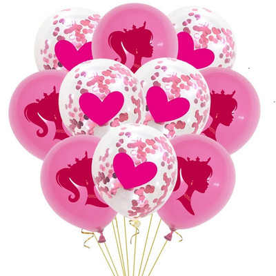 10 бр. Принцеса Латекс балон 12 инча Pink Lady Brabe Сладки балони Честит рожден ден Парти Декорация Детска играчка Baby Shower Момиче Подаръци