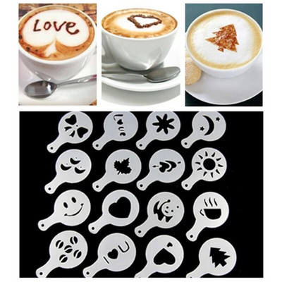Kávényomtatási modell Kávésablonok Kávéspray eszköz Művészi toll tejeskávé tortához Kávé dekoráció Kávérajzolás Kávéedények