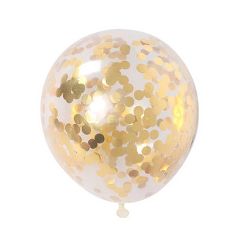 Διαφανές μπαλόνι 12 ιντσών Ροζ χρυσό κομφετί πούλιες λάτεξ μπαλόνια Γάμος Γενέθλια Διακόσμηση συμποσίου Glitter Clear Balloon