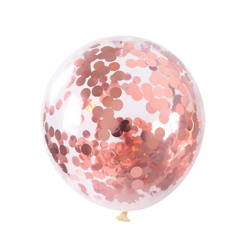 12 инча прозрачен балон Розово злато Конфети Пайети Латексови балони Сватба Рождено парти Банкет Декор Блестящ прозрачен балон