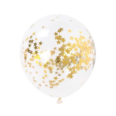 12 инча прозрачен балон Розово злато Конфети Пайети Латексови балони Сватба Рождено парти Банкет Декор Блестящ прозрачен балон