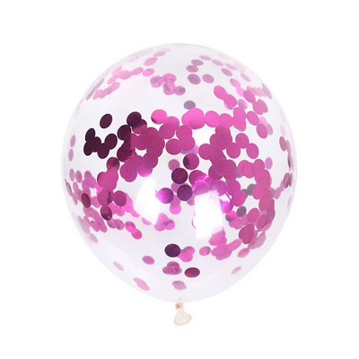 12 инча прозрачен балон Розово злато Конфети Пайети Латексови балони Сватба Рождено парти Банкет Декор Блестящ прозрачен балон