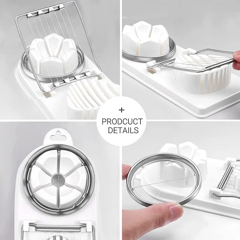 Daugiafunkcis kiaušinių pjaustytuvas nerūdijančio plieno virtų kiaušinių pjaustyklė Gėlės formos maistas Braškių pjaustyklė Kiaušinių formavimo įrankiai Virtuvės prietaisai