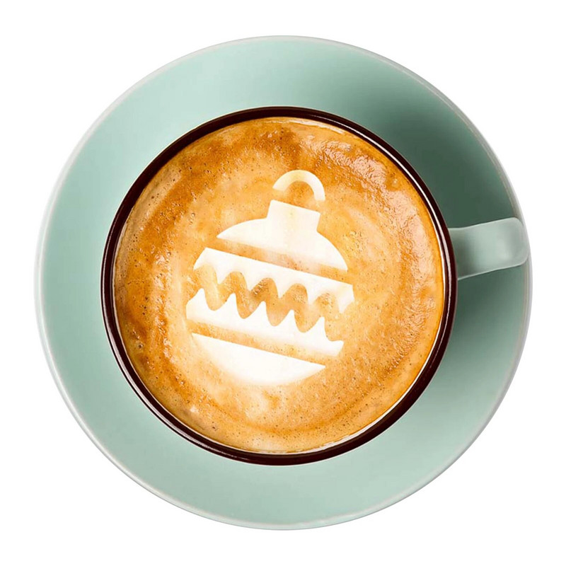 Formuoti kavos ir pieno pyrago pyrago pyrago trafareto šablono kavos baristos kapučino šablono šluostės šluostės dulkių purškimo įrankiai