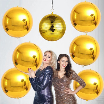 6συσκευασία 22 ιντσών Αλουμινόχαρτο μπαλόνια σφαίρας 4D μπαλόνια Glod Silver Rosegold Μεγάλα στρογγυλά μπαλόνια Mylar για διακόσμηση πάρτι γενεθλίων