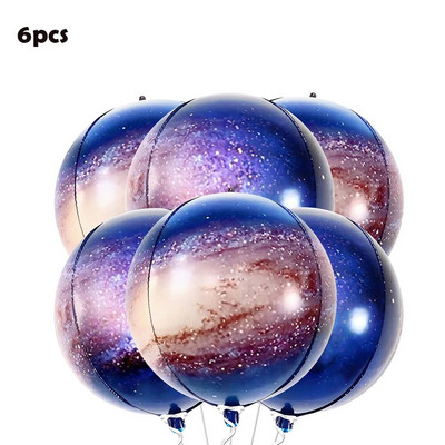 6 опаковки 22-инчови фолио сферични балони 4D балони Glod Silver Rosegold Големи кръгли балони Mylar за украса за парти за рожден ден