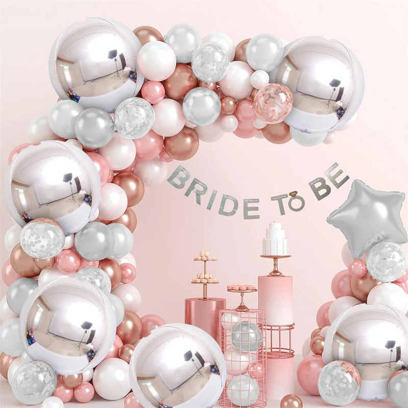 6 опаковки 22-инчови фолио сферични балони 4D балони Glod Silver Rosegold Големи кръгли балони Mylar за украса за парти за рожден ден