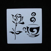 1vnt 15*15cm rožių gėlė „pasidaryk pats“ torto trafaretai sienų tapybai iškarpų albumo dažymas reljefinis albumas Dekoratyvinis šablonas, daugkartinis