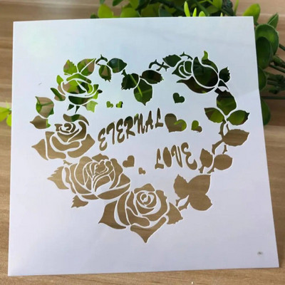 1vnt 15*15cm rožių gėlė „pasidaryk pats“ torto trafaretai sienų tapybai iškarpų albumo dažymas reljefinis albumas Dekoratyvinis šablonas, daugkartinis