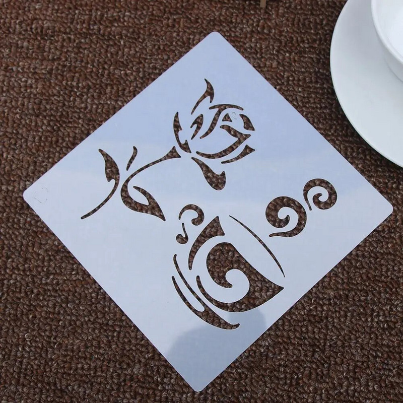 1vnt 15*15cm rožių gėlė „pasidaryk pats“ torto trafaretai sienų tapybai iškarpų albumo dažymas reljefinis albumas Dekoratyvinis šablonas, daugkartinis