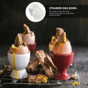 2 τμχ Μίνι φούρνος μικροκυμάτων Μαγείρεμα στον ατμό Μπολ αυγών ομελέτα Ατμομάγειρα Λευκό Κύπελλο Αυγό Boiler Ατμομάγειρα Poacher Egg Cooking Cup