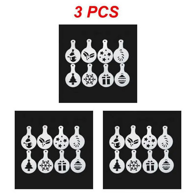 Formuoti kavos ir pieno pyrago pyrago pyrago trafareto šablono kavos baristos kapučino šablono šluostės šluostės dulkių purškimo įrankiai