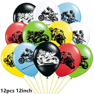 Motociklų Lenktynių Vėliavos Automobiliai Latekso Balionai Motociklų languotų automobilių lenktynės Su gimtadieniu Vakarėlio papuošimai Balionai Dovana berniukui