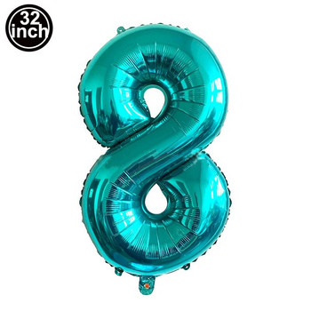 Αριθμός 8 Μπαλόνι 8 Ψηφίων Μπαλόνια Οκτώ Μπλε Φιγούρες Πράσινη Σφαίρα 8α γενέθλια Μεγάλο μεγάλο κόκκινο τριαντάφυλλο Χρυσό μαύρο πολύχρωμο 32 ιντσών