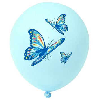 10 Psc/Σετ 12 ιντσών Happy Birthday Butterfly Θέμα Latex Μπαλόνια με μοτίβο μπαλόνι για γενέθλια Προμήθειες ντους μωρού γάμου