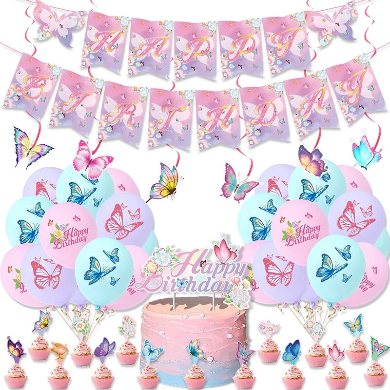 10 kom/komplet 12 inča sretan rođendan leptir motiv lateks balon uzorak tiskani baloni za rođendan vjenčanje baby tuš pribor