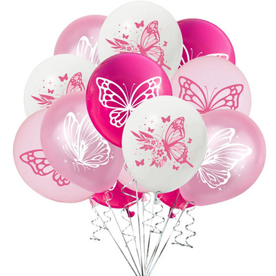 Rozā tauriņa tēmas dzimšanas dienas ballītes dekorācija tauriņa lateksa balons kāzu ainas dekorācija tauriņa balons