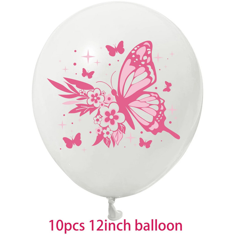 Rožinio drugelio temos gimtadienio vakarėlio dekoravimas drugelio latekso balionas Vestuvių scenos dekoravimas drugelio balionas