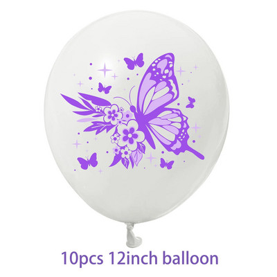 Violetinės drugelio temos gimtadienio vakarėlio dekoravimas drugelio latekso balionas Vestuvių scenos dekoravimas drugelio balionas