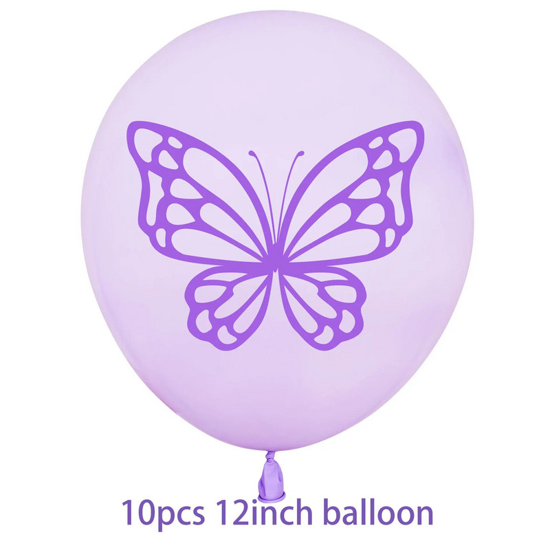 Violetinės drugelio temos gimtadienio vakarėlio dekoravimas drugelio latekso balionas Vestuvių scenos dekoravimas drugelio balionas