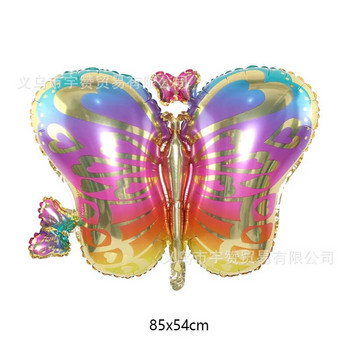 Μπαλόνι από αλουμινόχαρτο ροζ Heart Butterfly, Διακόσμηση για πάρτι γενεθλίων Fairy, μεγάλο και μικρό