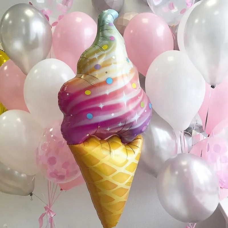 8kom krafna Ice Cream Star Balon Papirnati konfeti Set balona za Baby Shower Krafna za djevojčice Dekoracije za sretan rođendan