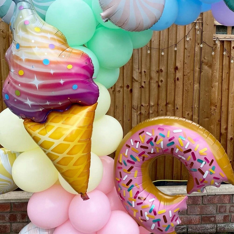 8kom krafna Ice Cream Star Balon Papirnati konfeti Set balona za Baby Shower Krafna za djevojčice Dekoracije za sretan rođendan