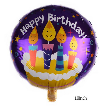 Цветни свещи Трислойна торта Балони от алуминиево фолио Честит рожден ден Парти Декор Детска цветна торта Балон от алуминиево фолио Balon