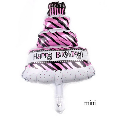 Цветни свещи Трислойна торта Балони от алуминиево фолио Честит рожден ден Парти Декор Детска цветна торта Балон от алуминиево фолио Balon