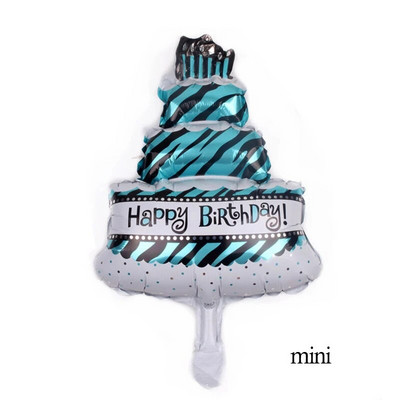 Цветни свещи Трислойна торта Балони от алуминиево фолио Честит рожден ден Парти Декор Детска цветна торта Балон от алуминиево фолио Balon