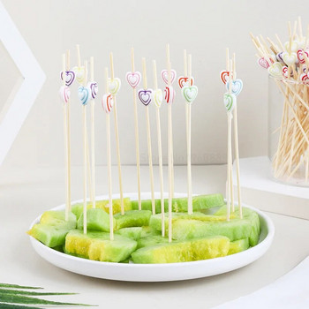 100 τμχ Σουβλάκια από μπαμπού πεταλούδα μίας χρήσης Επιλογές κοκτέιλ φαγητού σε μπουφέ Φρούτα cupcake πιρούνι ραβδιά για πάρτι Διακοσμητικά τραπέζια