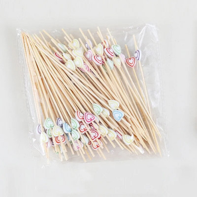 100 db Butterfly eldobható bambusz nyárs Élelmiszer koktél csákány Svédasztalos Gyümölcs Cupcake Villarudak Partiasztal dekorációs kellékek