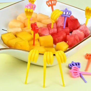 Комплект пластмасови вилици за плодове за Хелоуин Сладка анимационна форма Торта Десертни вилици Декорации Детски обеди Консумативи за клечки за зъби