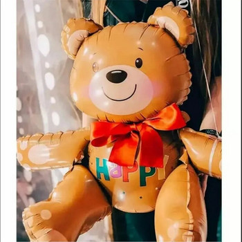 3D Happy Bear Фолиев балон Ins Hot Daisy Flower Birthday Party Decorations Kids Adult Event Party Decor Baby Shower Gift Balls