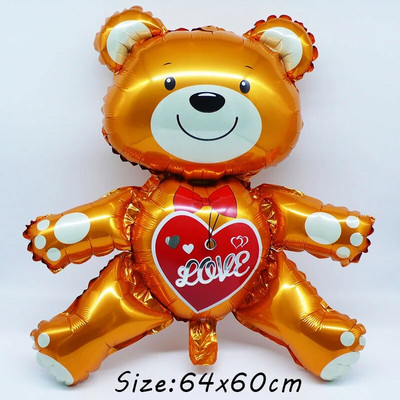 3D Happy Bear Фолиев балон Ins Hot Daisy Flower Birthday Party Decorations Kids Adult Event Party Decor Baby Shower Gift Balls