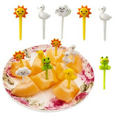 Armsad loomad Minimultika Puuviljad Kahvel Part Konn Päike Suupiste Kook Puu Hambaork Lõunasöök Bento Aksessuaarid Peokaunistus