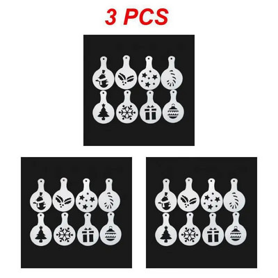 Formuoti kavos ir pieno pyrago pyrago pyrago trafareto šablono kavos baristos kapučino šablono šluostės šluostės dulkių purškimo įrankiai