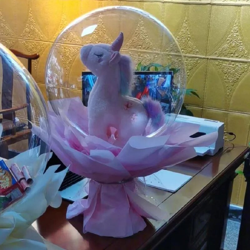 Gât lat 20 cm Baloane cu bule transparente Ursul umplut Nu este nevoie de mașină de umplut baloane Aniversare Cadou de aniversare Saci de jucărie