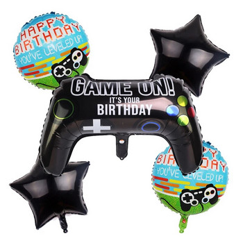 5 бр./компл. Game Ballons Video Game On Controller Foil Balloons Happy Birthday Globos Party Decoration Boy Kids Shooting Alpaca Toy