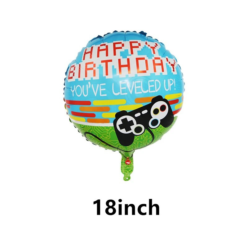 5 vnt./rinkinys Žaidimo balionai Vaizdo žaidimai ant valdiklio folijos balionai su gimtadieniu Globos vakarėlio puošmena Berniukas Vaikams šaudantis alpakų žaislas