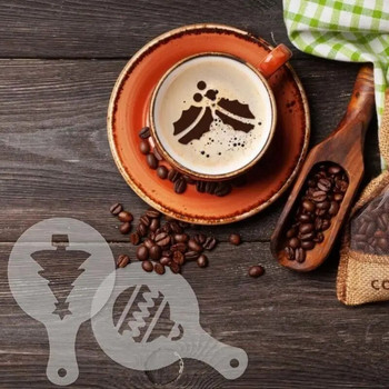 Форма за капучино Уникална издръжлива и за многократна употреба Подобрете уменията си на бариста Лесна за използване Творческо изкуство за кафе Декорация за торта с кафе