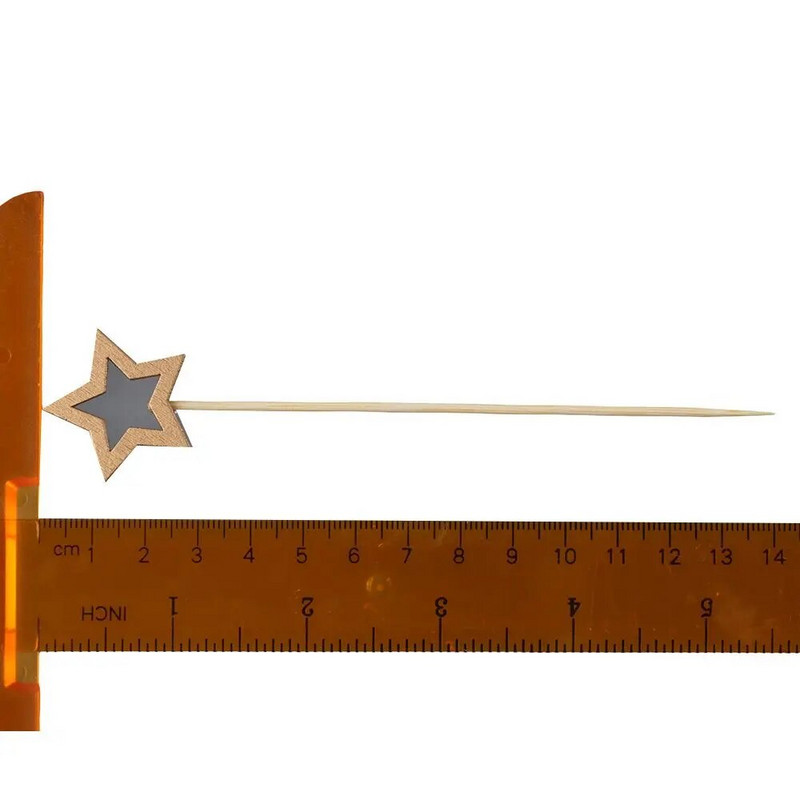 50 komada petokrake zvijezde Bambusovi koktel ražnjići Božićni bambusovi ražnjići Roštilj Bambusovi ražnjići Ukrasi za piće Ražnjići za miješanje