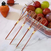 100 vnt., 12 cm, iškirpta styga Išgalvotas kūrybiškas bambuko ženklas vaisius iešmas kokteilių šakutė vaisius medis patrauklus dantų krapštukas vaisius