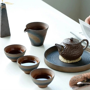Винтидж ръчно изработена керамична чаша за чай в японски стил Ретро чаша за чай Каменинов сервиз за чай Домашна купа за чай Master Cup