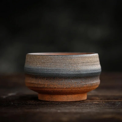 Vintage kézzel készített kerámia teáscsésze japán stílusú retro teáscsésze kőedény teáskészlet Otthoni teástál mesterpohár