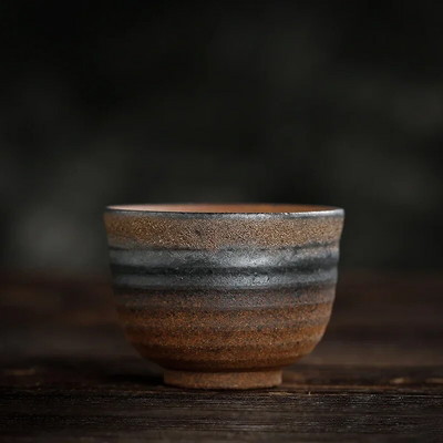 Vintage kézzel készített kerámia teáscsésze japán stílusú retro teáscsésze kőedény teáskészlet Otthoni teástál mesterpohár