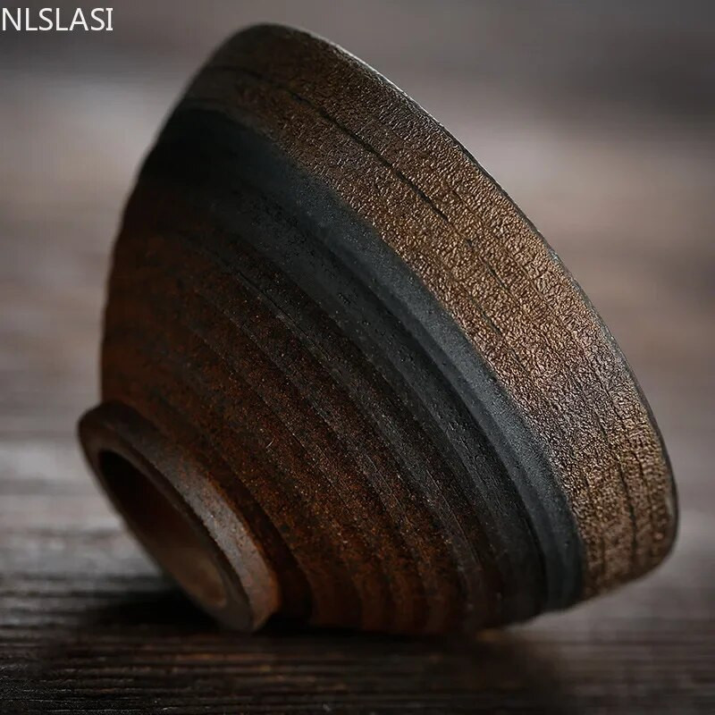 Vintage kézzel készített kerámia teáscsésze japán stílusú retro teáscsésze kőedény teáskészlet Otthoni teástál mesterpohár